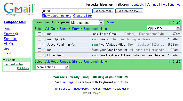 Gmail (beta) Email Search Gmail (beta) Email Search
